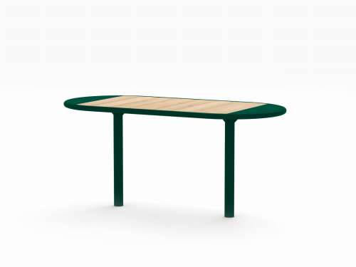 TISCH ZU PARKBANK AUS STAHL MIT HOLZ (4-6 PERSONEN)
